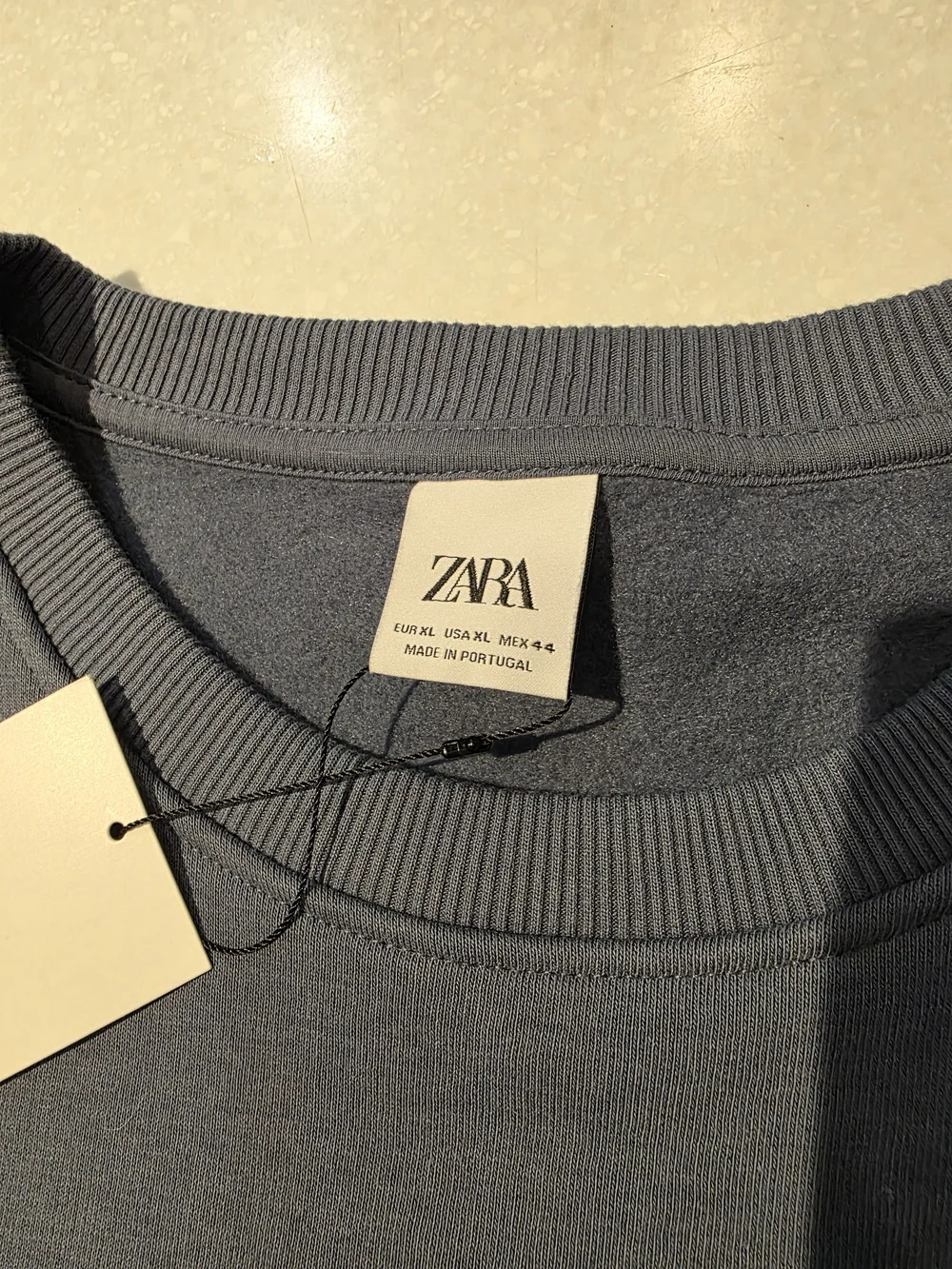 Zara Dusty Blue Crewneck Sweatshirt with White Script